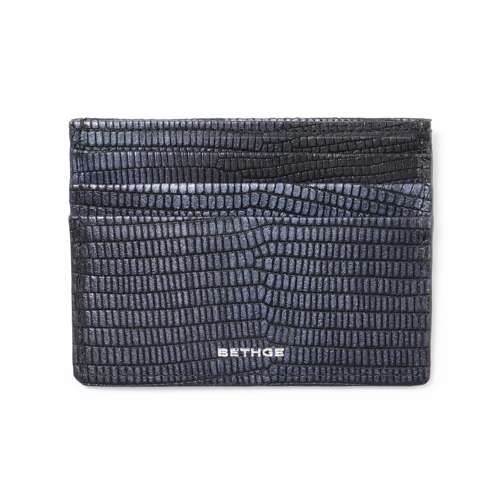 Kartenetui Flach 6 Karten Leder Blue Moon