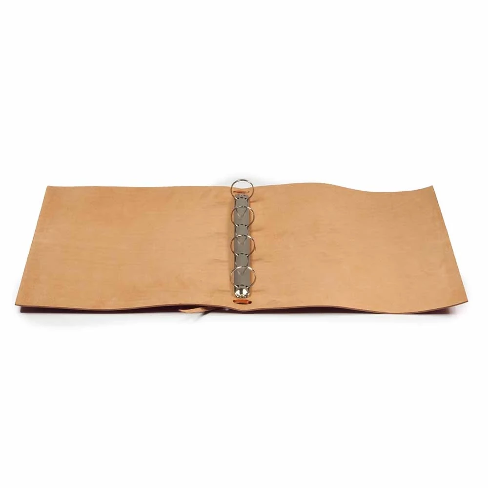 Ringbuch A4 4 Ringe Leder Hellbraun