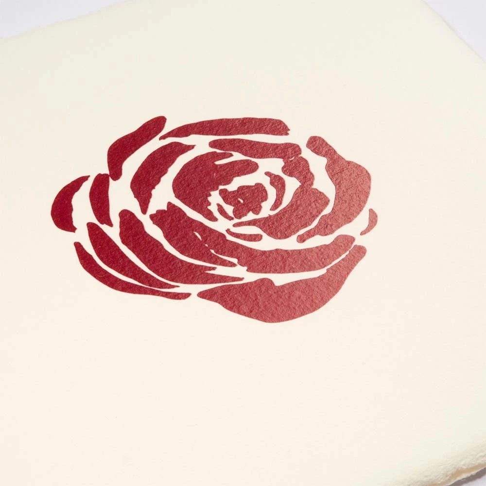 Grußkarte Rose Bütten