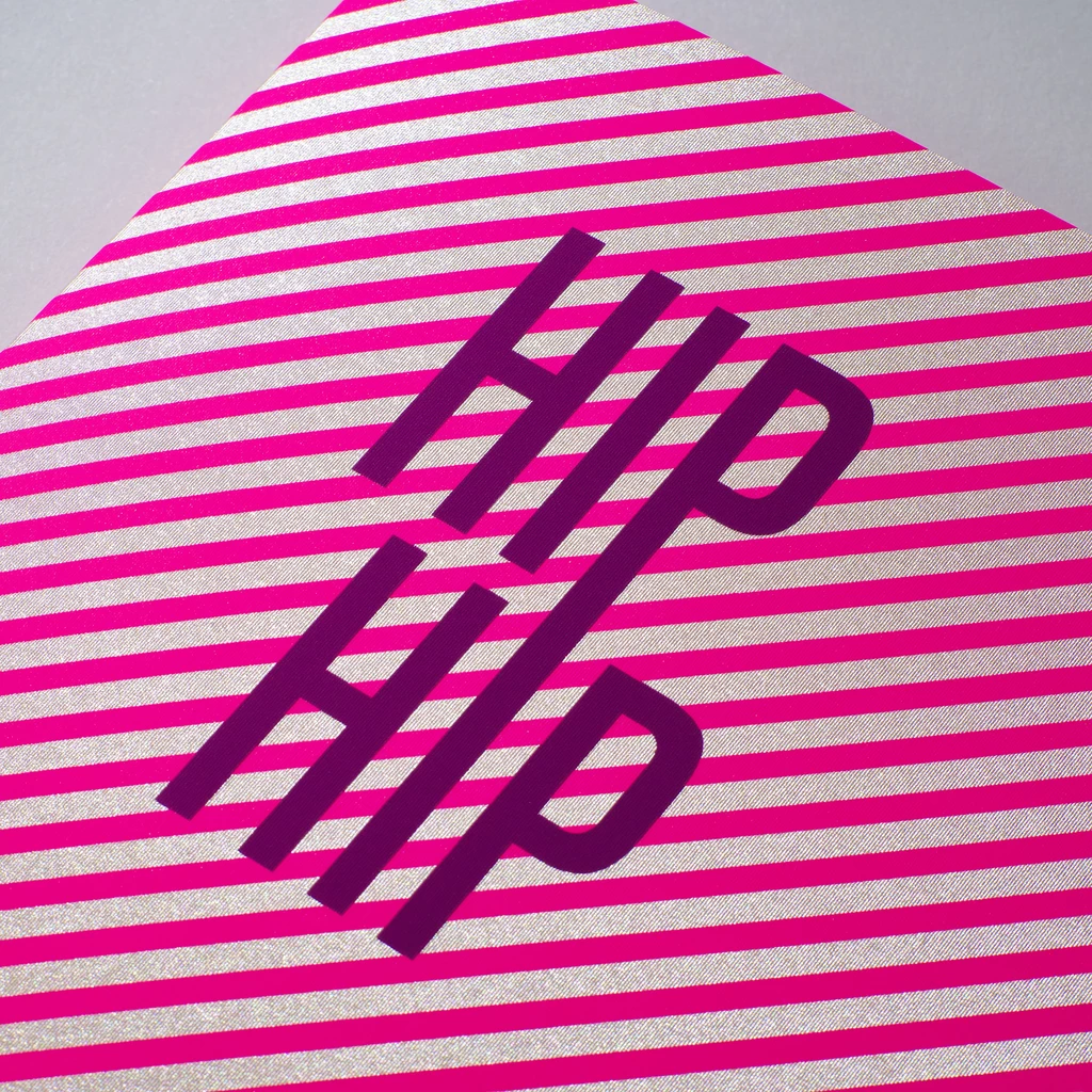 Grußkarte "Hip Hip Hooray" Lines