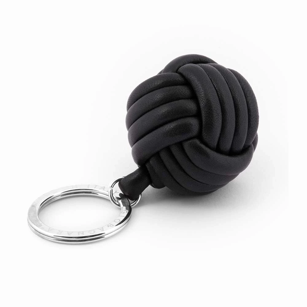 Schlüsselanhänger Nappa Leder Schwarz