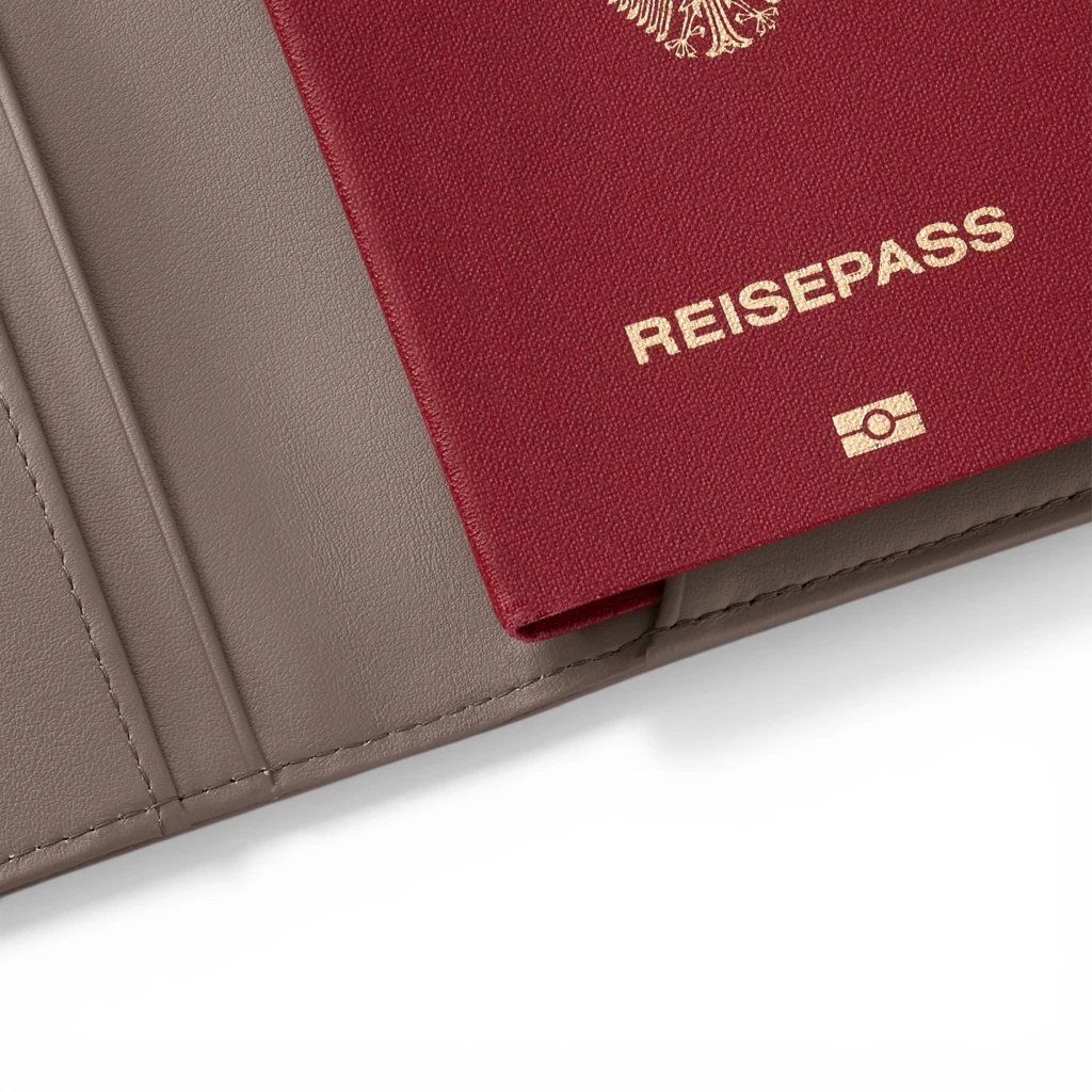 Treuleben Reisepasshülle Leder Blau