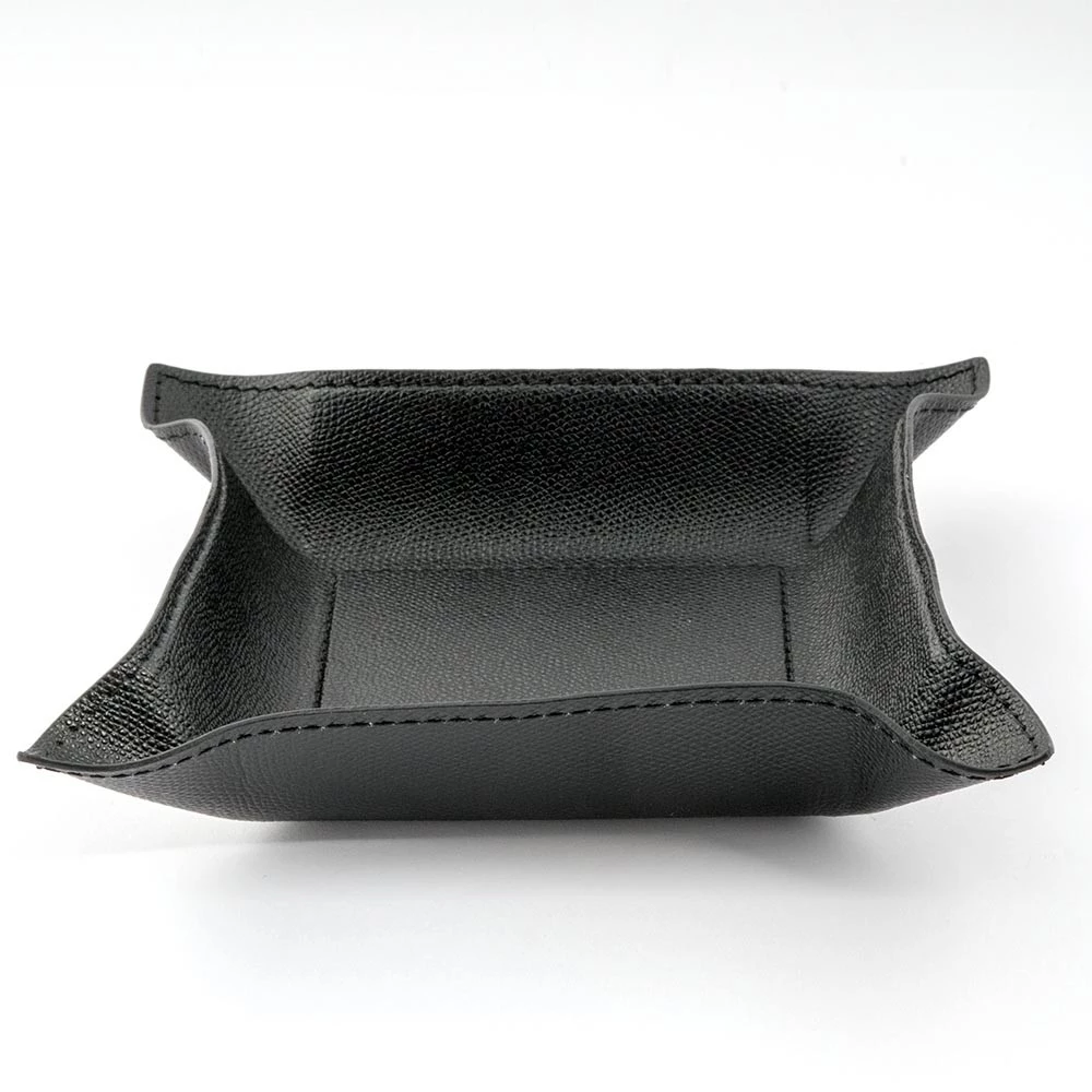 Taschenleerer Quadratisch Leder Schwarz