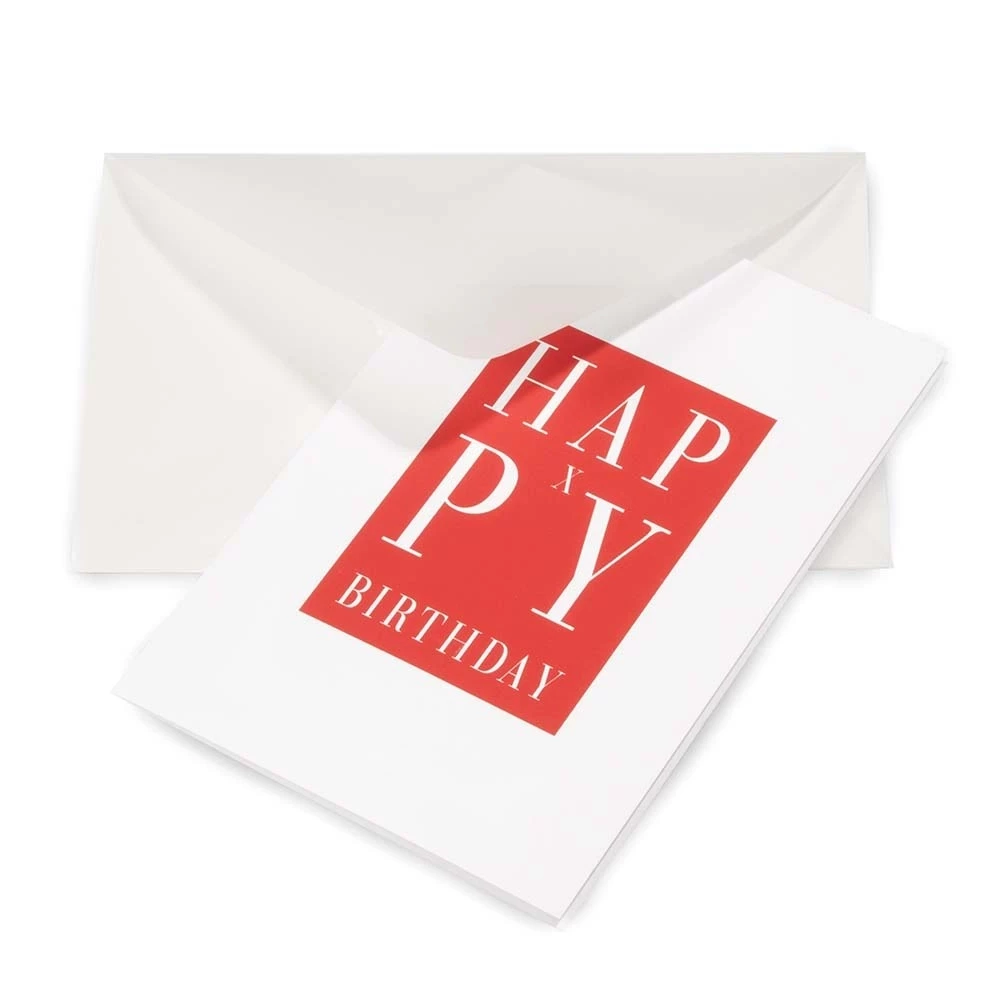 Geburtstagskarte Happy Birthday – Rot – Diplomat