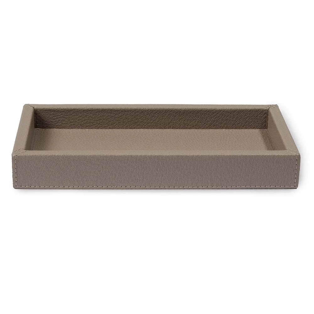 Leder Tablett Boar 24x12 cm Taupe