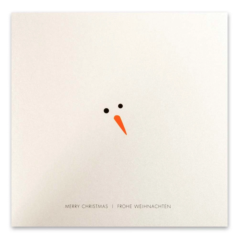 Weihnachtskarte Schneemann Inkognito Perlmutt