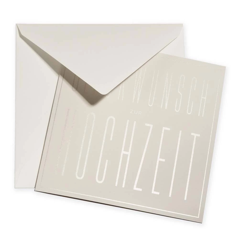 Grußkarte Typo Glückwunsch zur Hochzeit Pure Sand