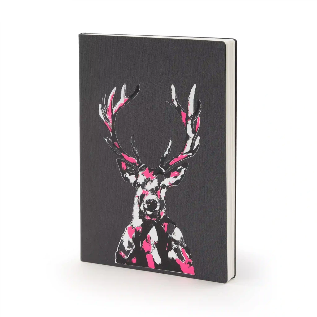 Notizbuch A4 blanko Hirschmotiv Granit