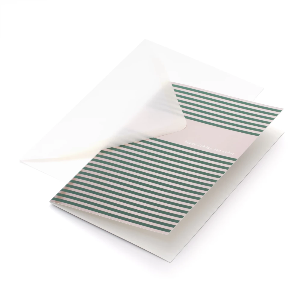 Grußkarte Geburtstag Stripes Silber