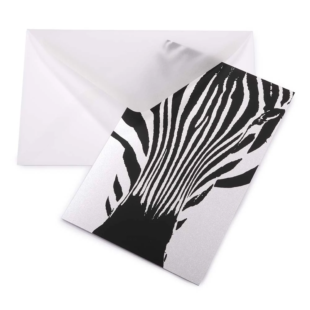 Grußkarte Zebra Schwarz