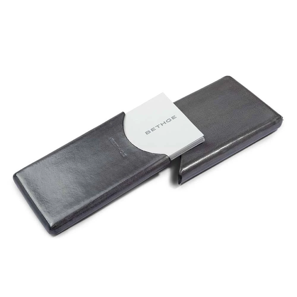 Visitenkartenbox Leder Grau