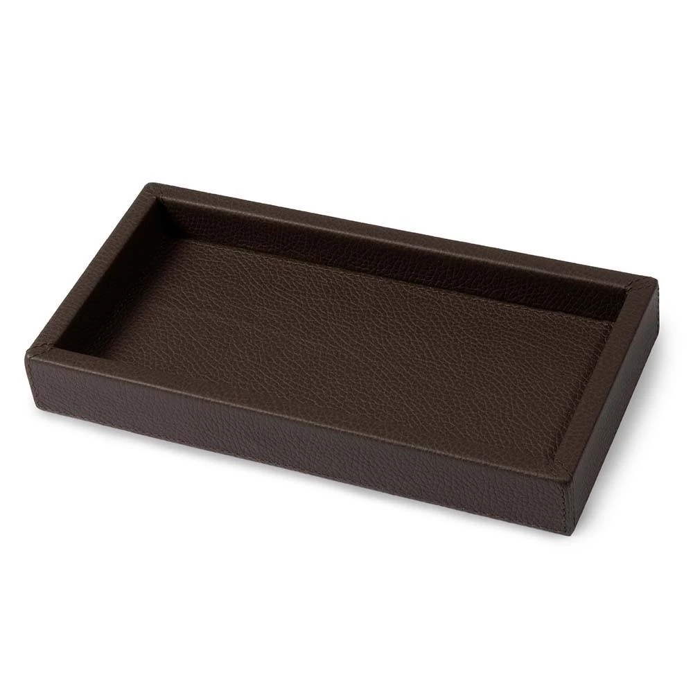 Tablett Hirsch 24x12 cm Leder Moccabraun