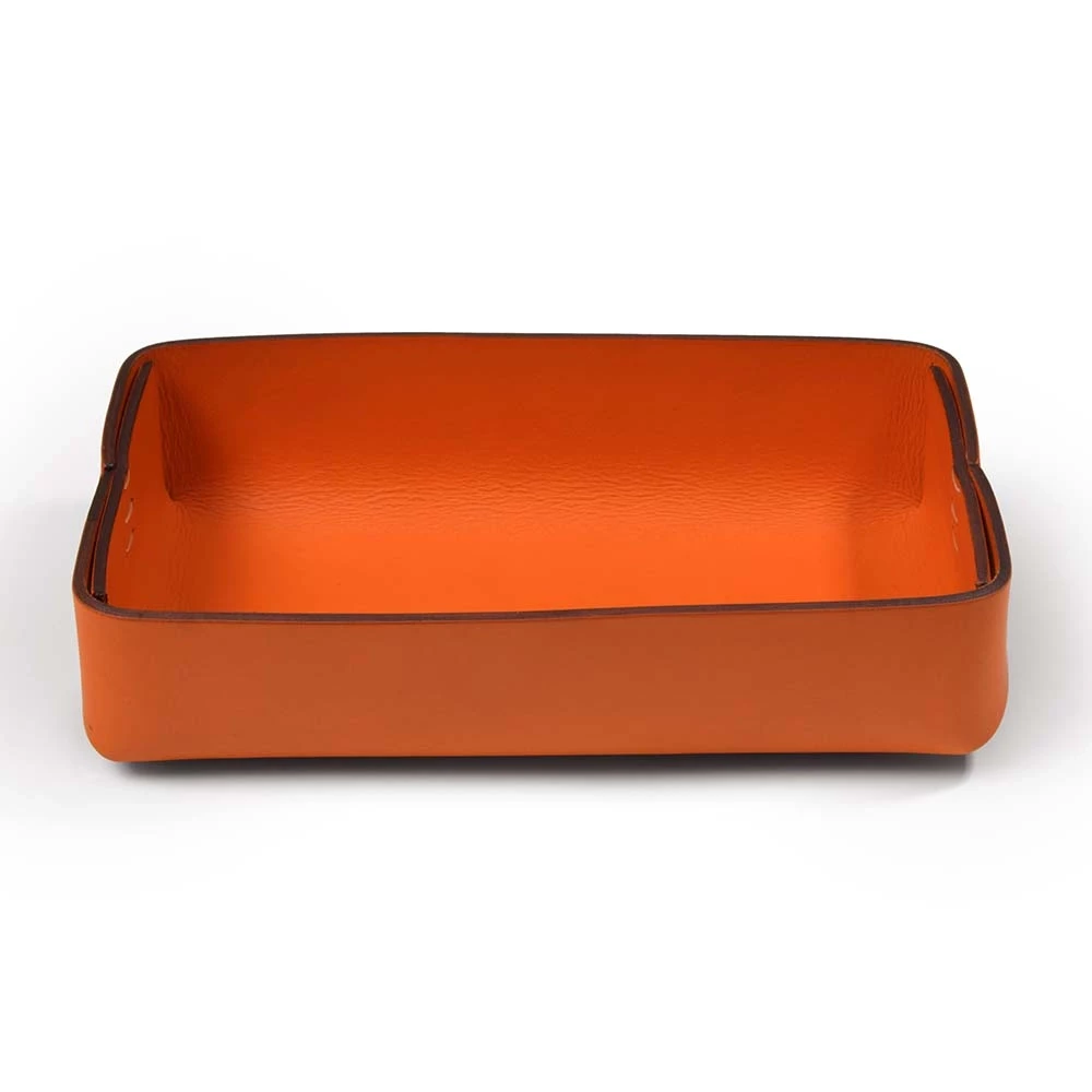 Stiftablage Stitch Breit Leder Orange