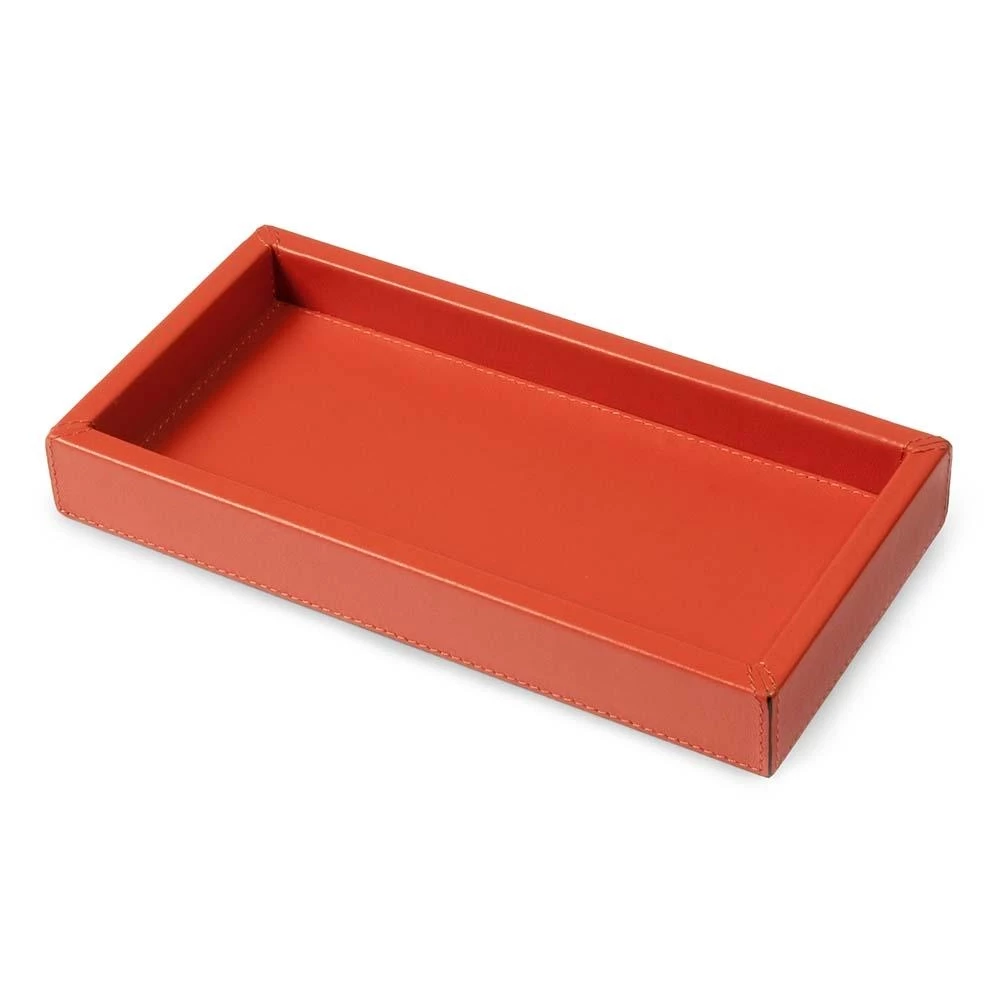 Tablett Nappa 24x12 cm Leder Orange