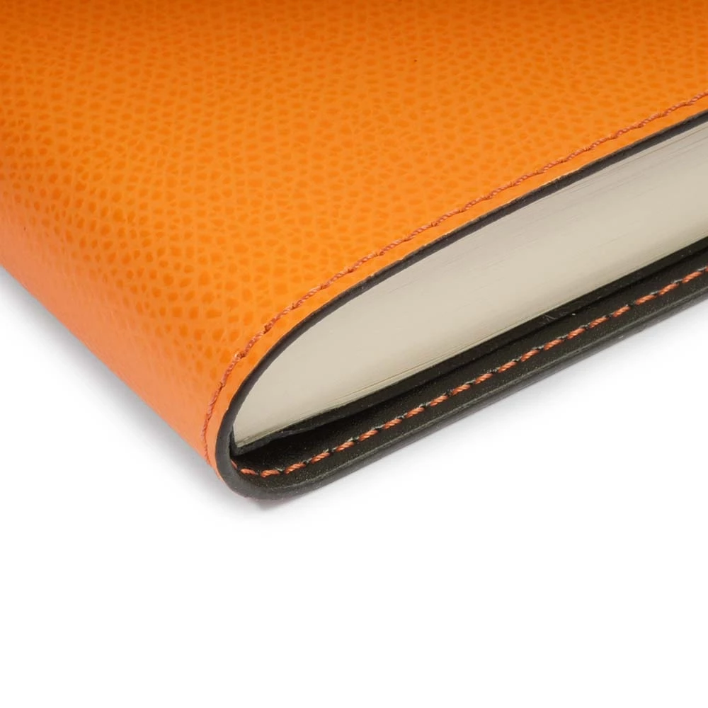 Buchhülle A5 Leder Orange