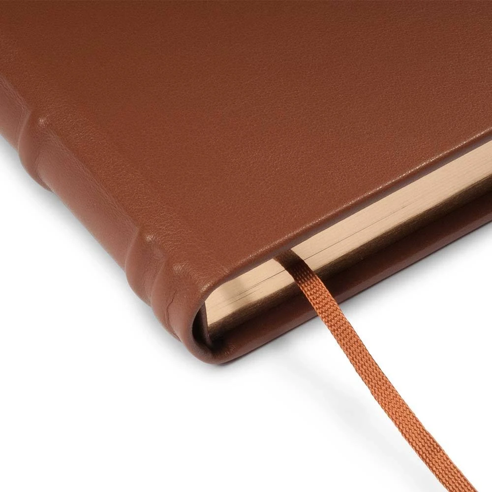 Gästebuch A4 mit Goldschnitt Leder Brandy