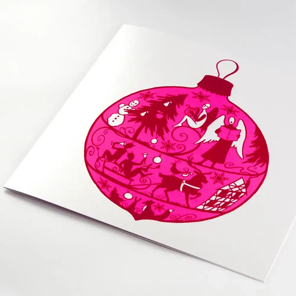 Weihnachtskarte Fairy Light Perlmutt