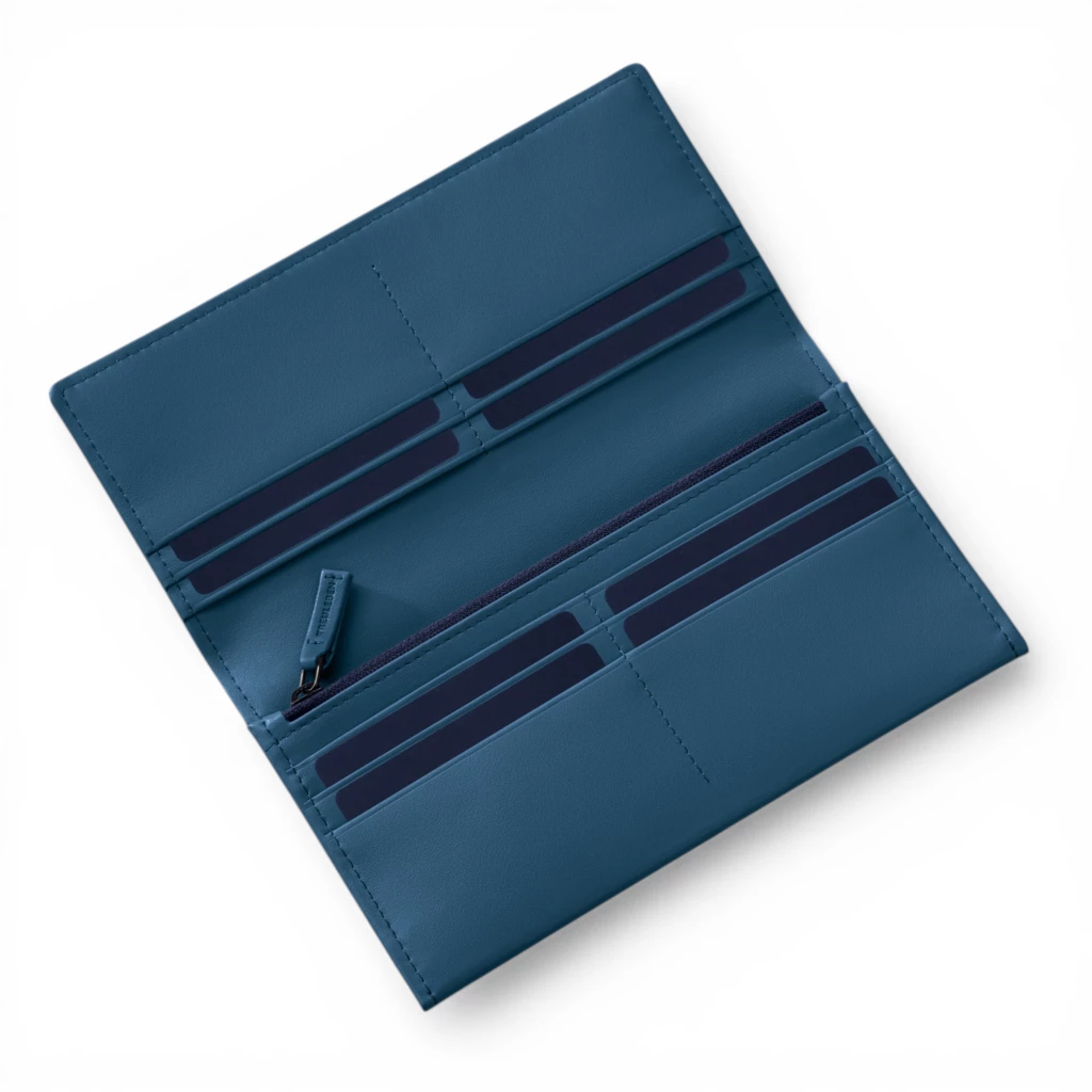 Portemonnaie Wallis Leder Himmelblau
