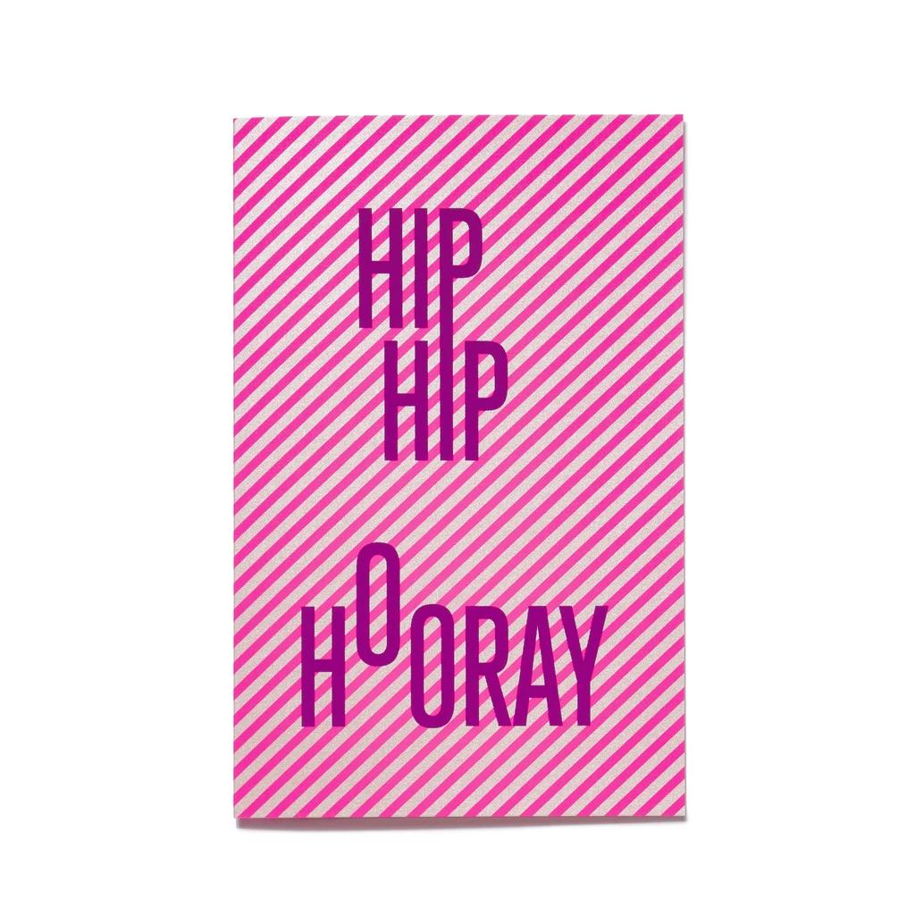 Grußkarte "Hip Hip Hooray" Lines