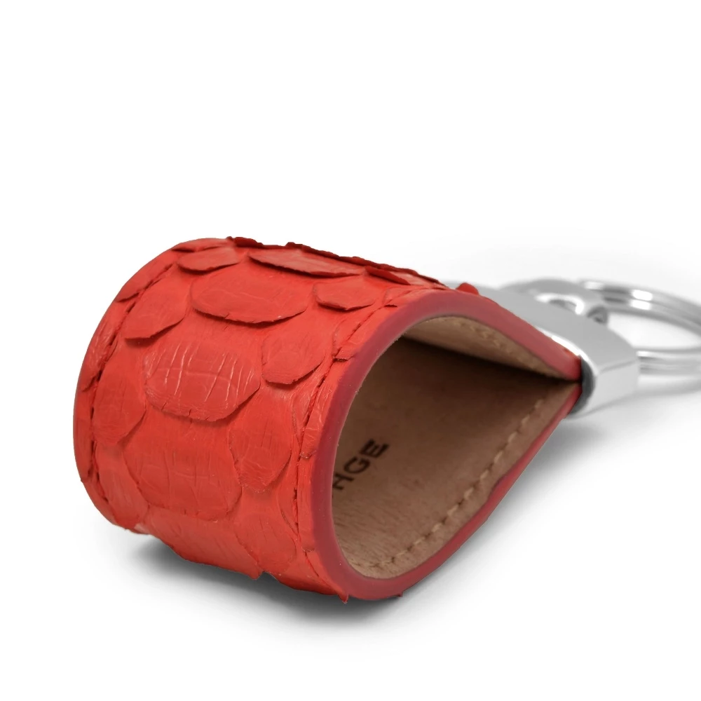 Schlüsselanhänger Python Leder Rot
