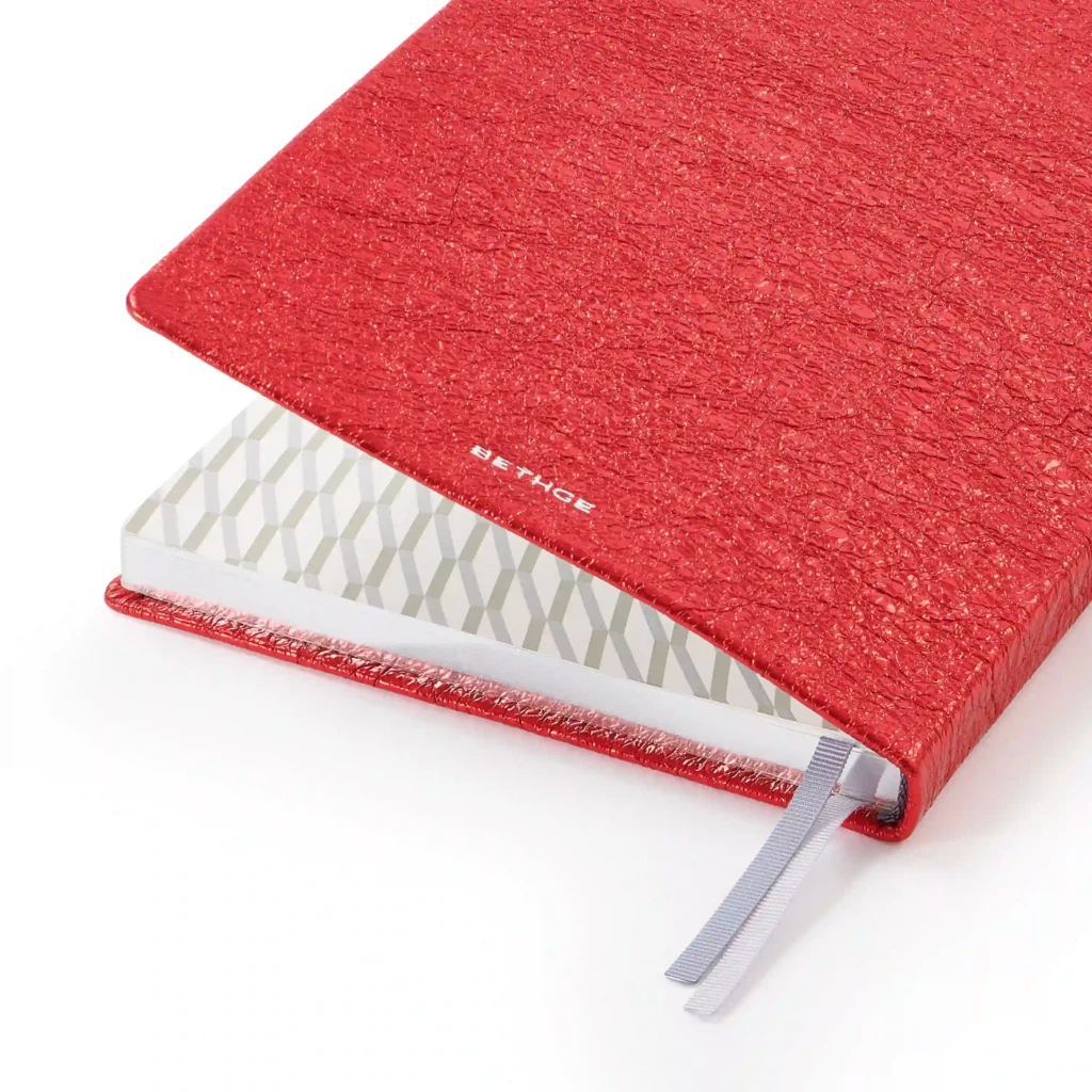 Notizbuch A5 Gepunktet Leder Rosso