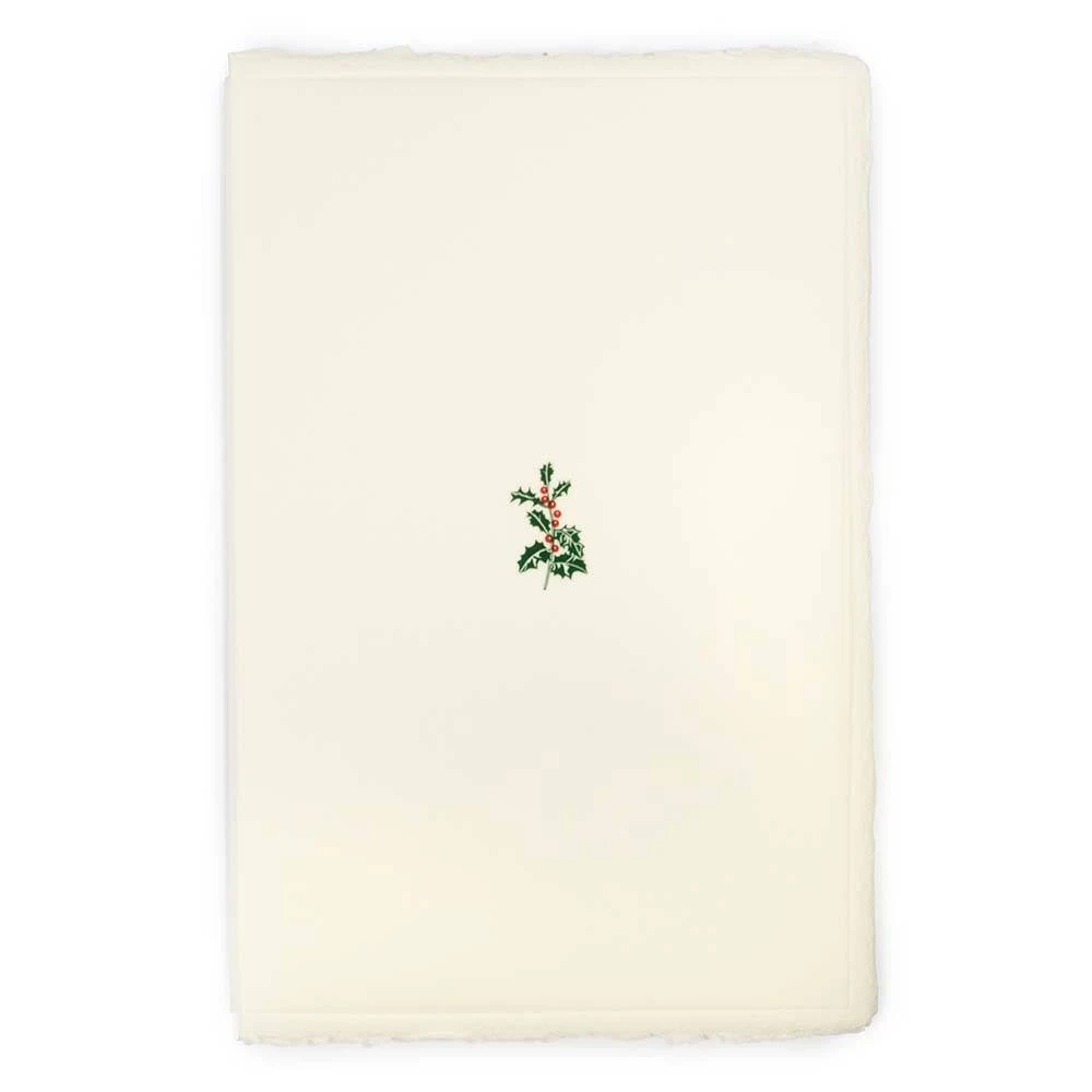 Weihnachtskarte Ilex Bütten