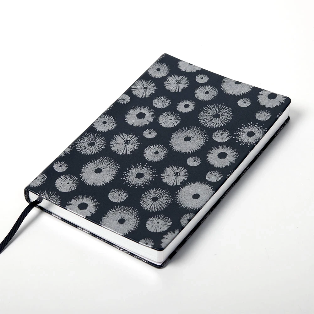 Notizbuch A5 Blanko Seeigel Leder Dunkelblau