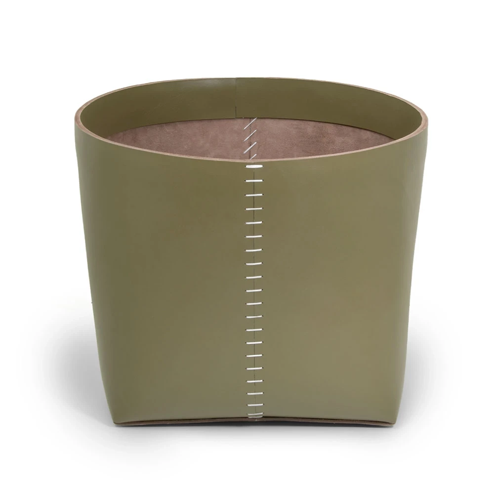 Papierkorb Leder Clay