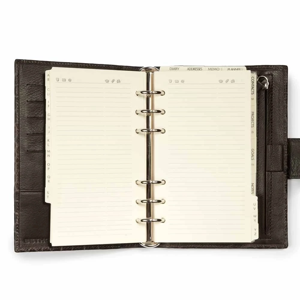 Terminplaner Alligator-Optik Leder Dunkelbraun
