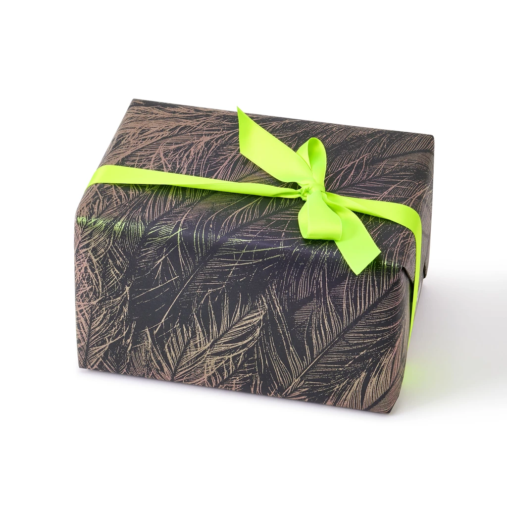 Geschenkpapier Pfauenfeder Grün – 3 Bögen