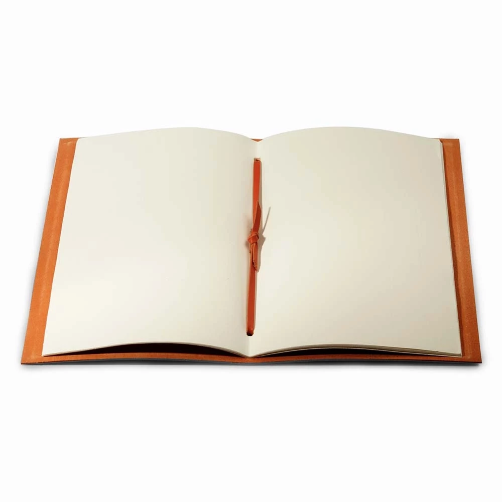 Gästebuch mit Band Leder Orange