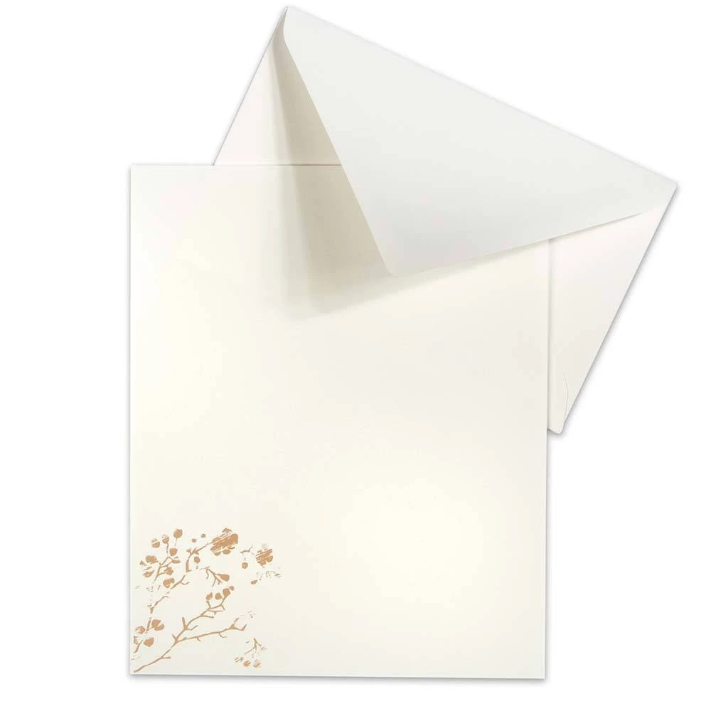 Mini-Briefbogen-Set Kirschblüte mit Umschlägen Hochweiß
