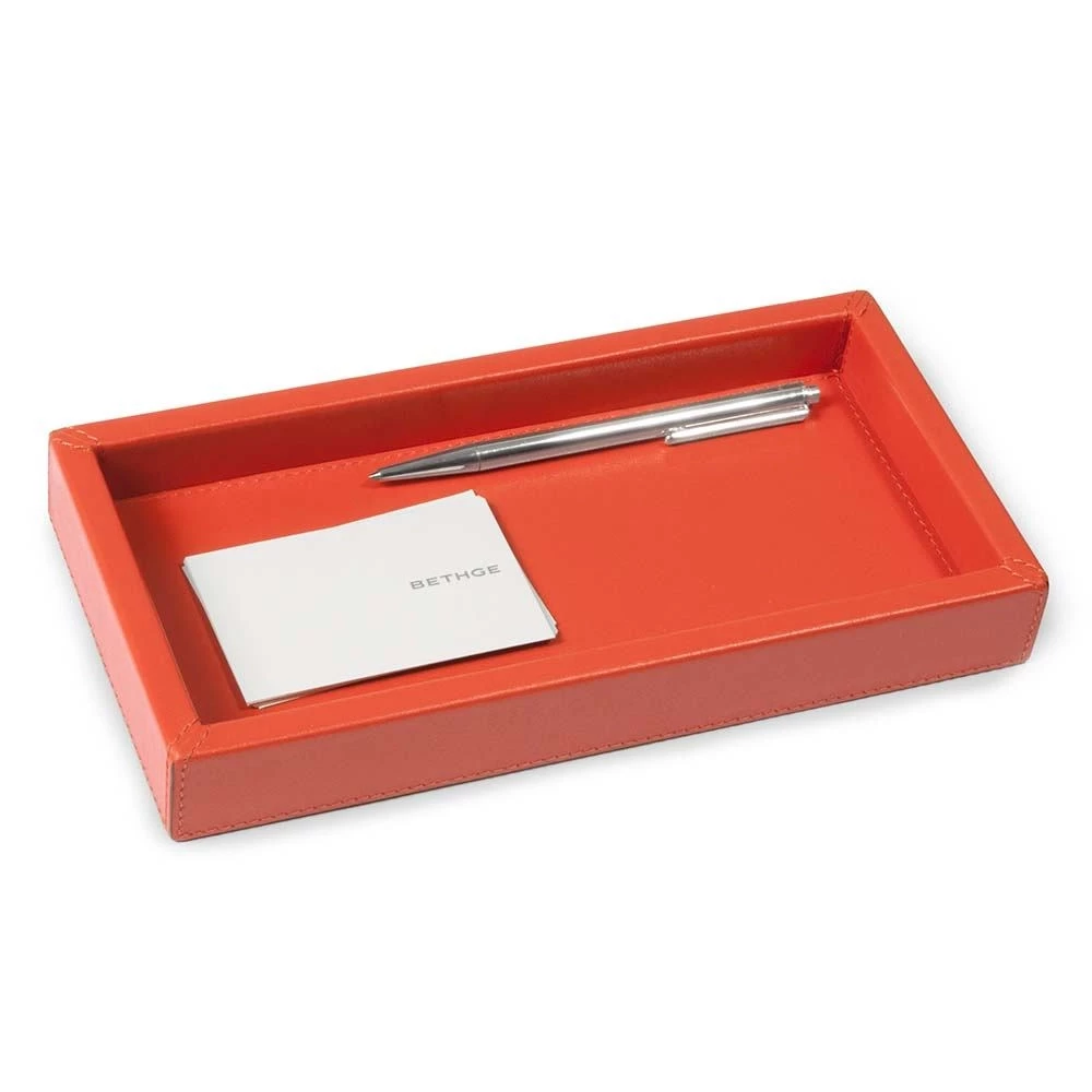 Tablett Nappa 24x12 cm Leder Orange