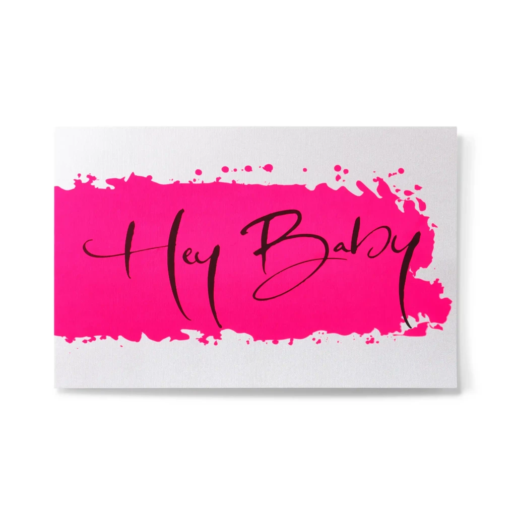 Grußkarte "Hey Baby" Kalligraphie