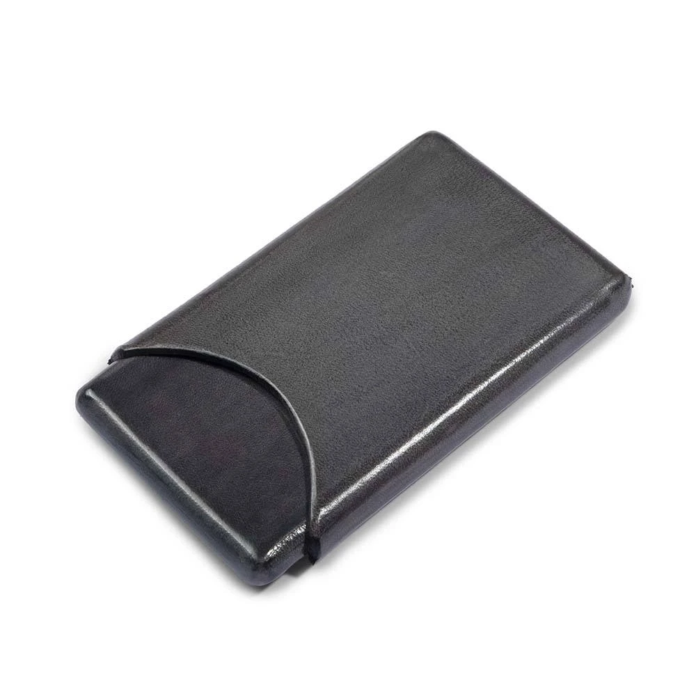 Visitenkartenbox Leder Grau