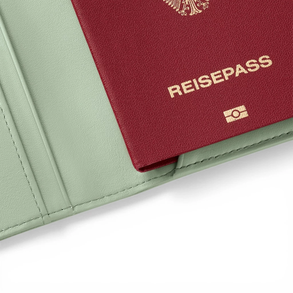 Treuleben Reisepasshülle Leder Mintgrün