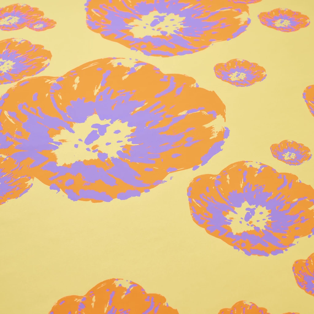 Geschenkpapier Klatschmohn 3er-Set Orange/Violett/Beige