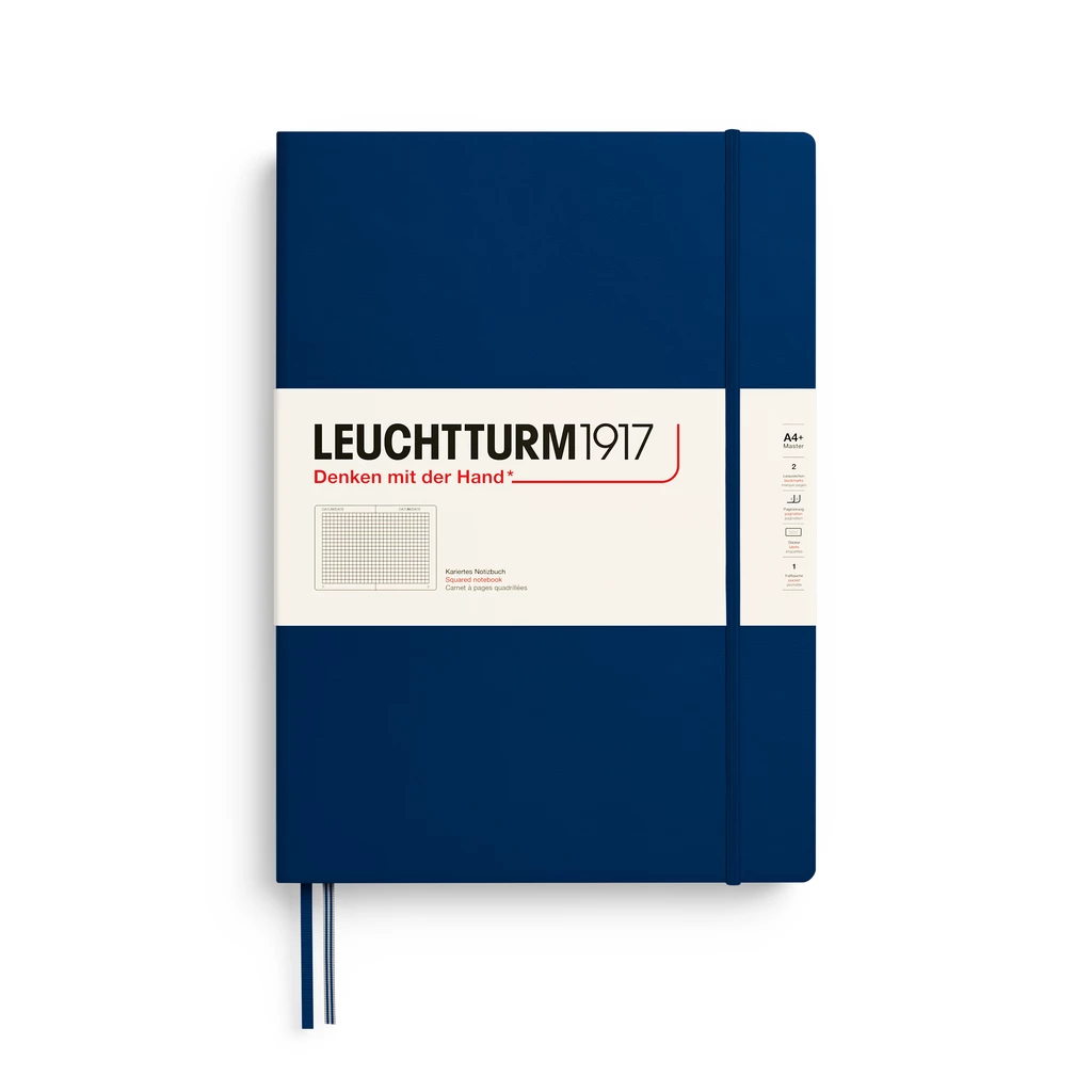 LT1917 Notizbuch Master Classic A4+, HC, kariert, Marine