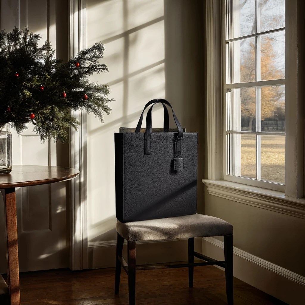 Business Tote Bag Leder Taupe
