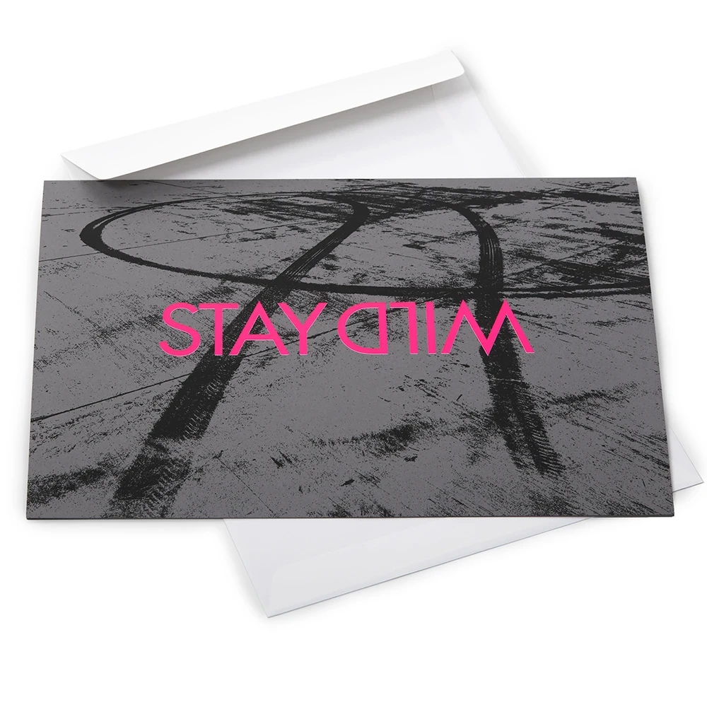 Grußkarte Stay Wild Neonpink Klappkarte