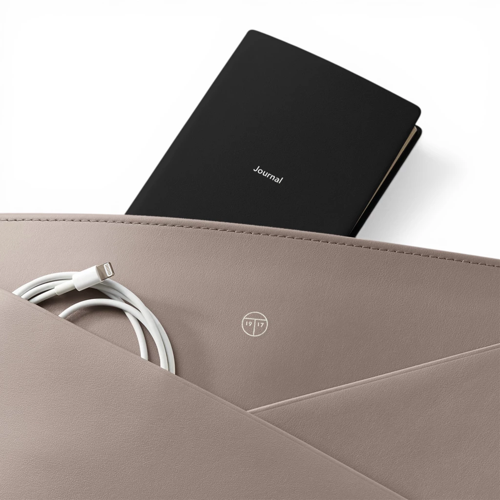 Treuleben Laptoptasche Leder Taupe