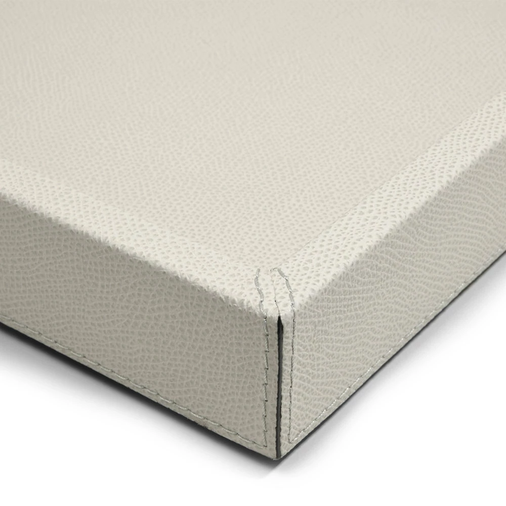 tablett 37 5x27 0 cm Leder Hellgrau