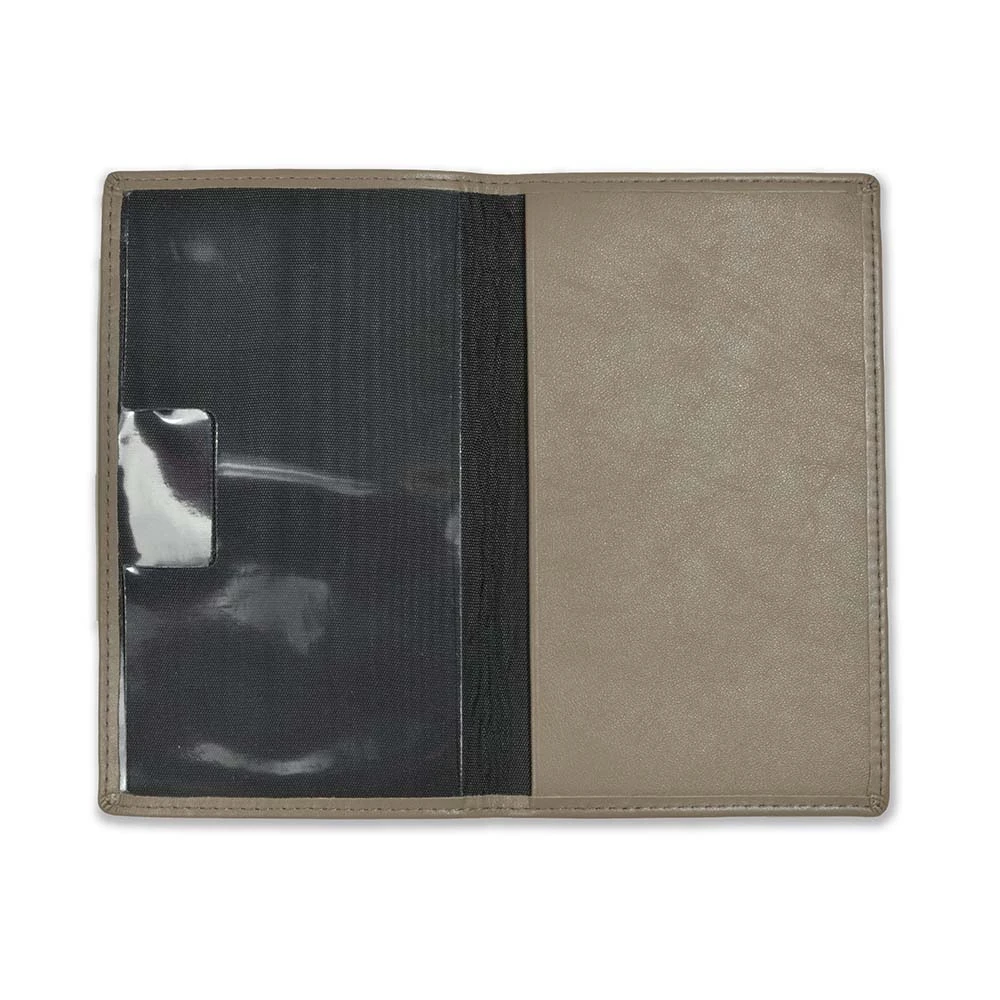 Kalenderetui Faltkalender Leder Taupe