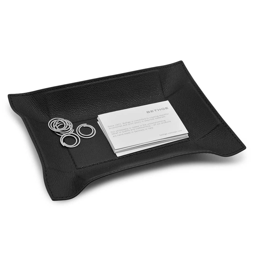Taschenleerer Rechteckig Leder Schwarz