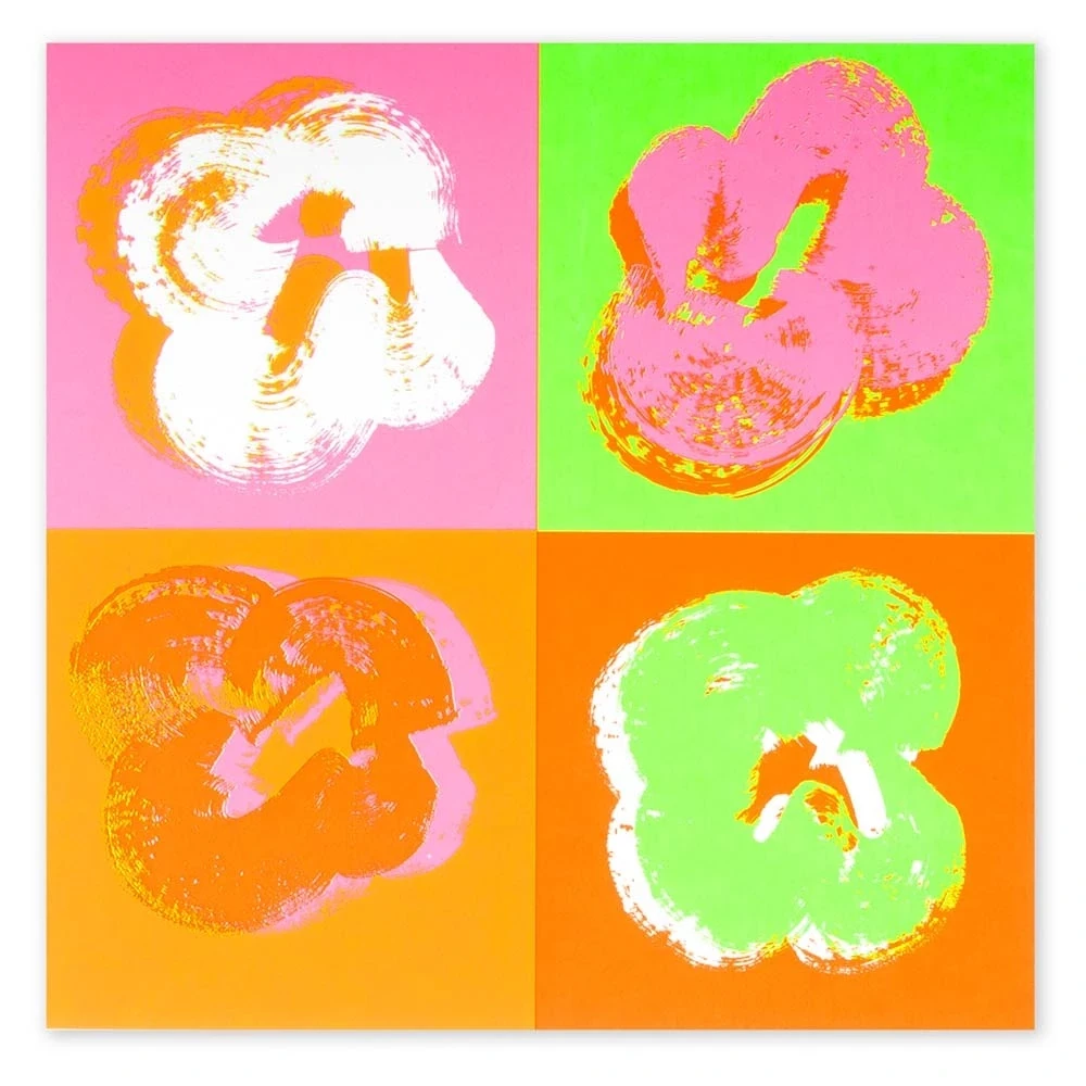 Grußkarte Passion Four Flowers Pop Art Neon