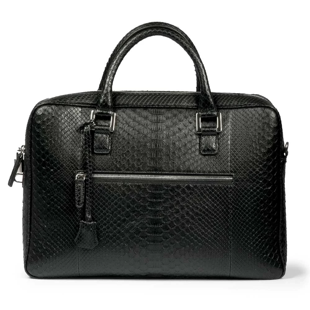 Aktentasche Python Leder Schwarz