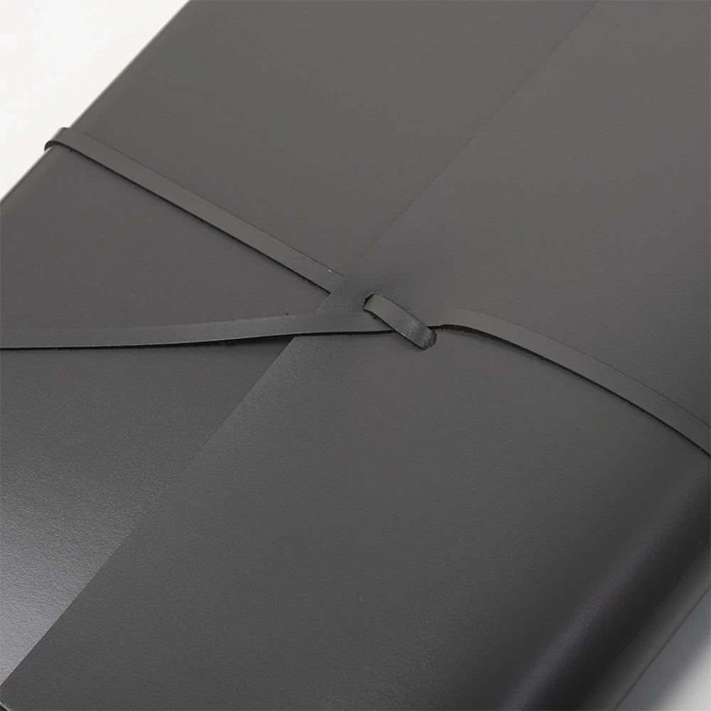 Fotoalbum mit Band 50 Blatt Leder Grau