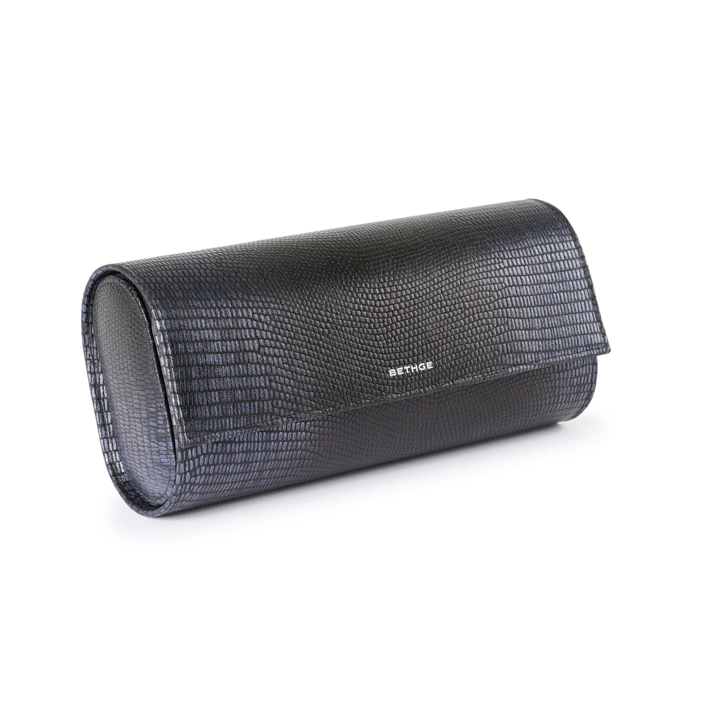 Uhrenrolle für 3 Uhren Moon Leder Blue