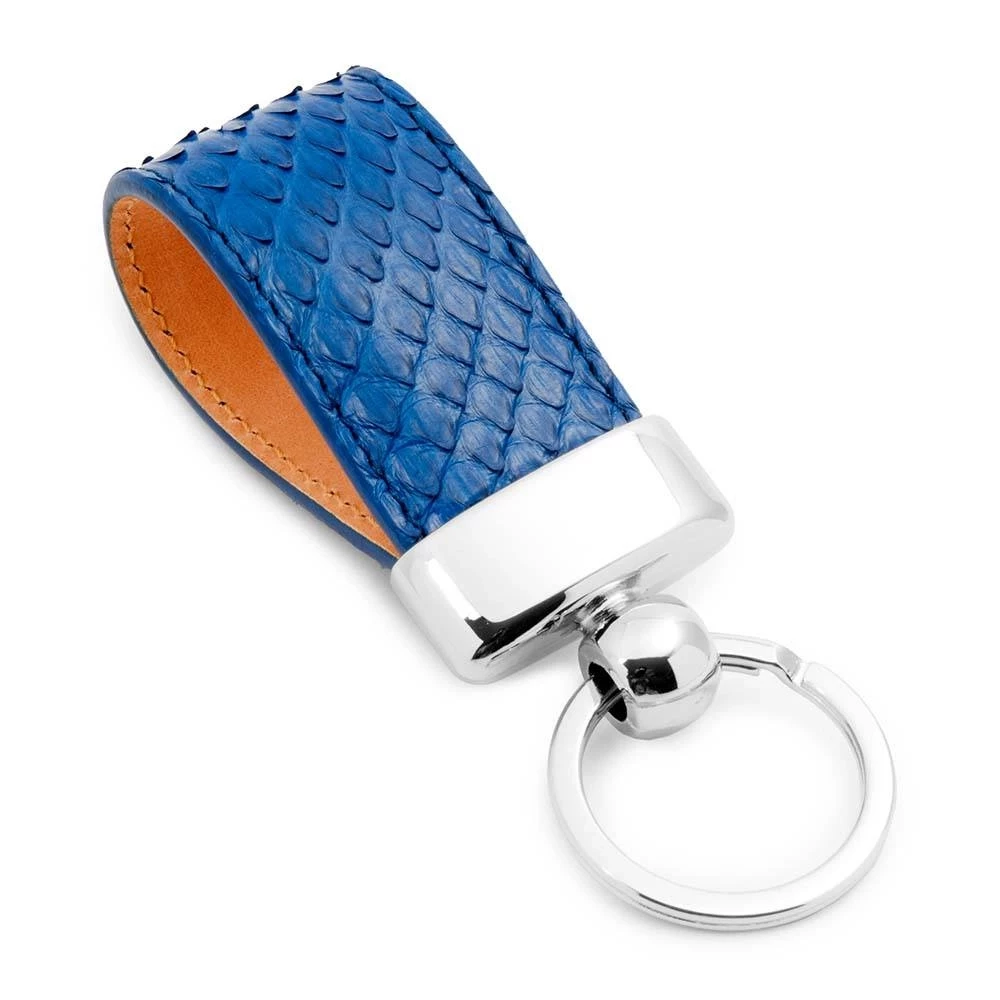 Schlüsselanhänger Python Leder Blau