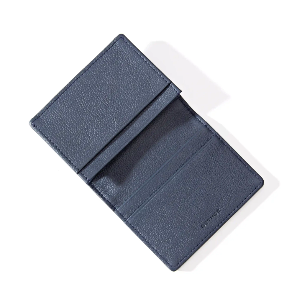 Kartenetui Gefaltet 3 Karten Leder Blau